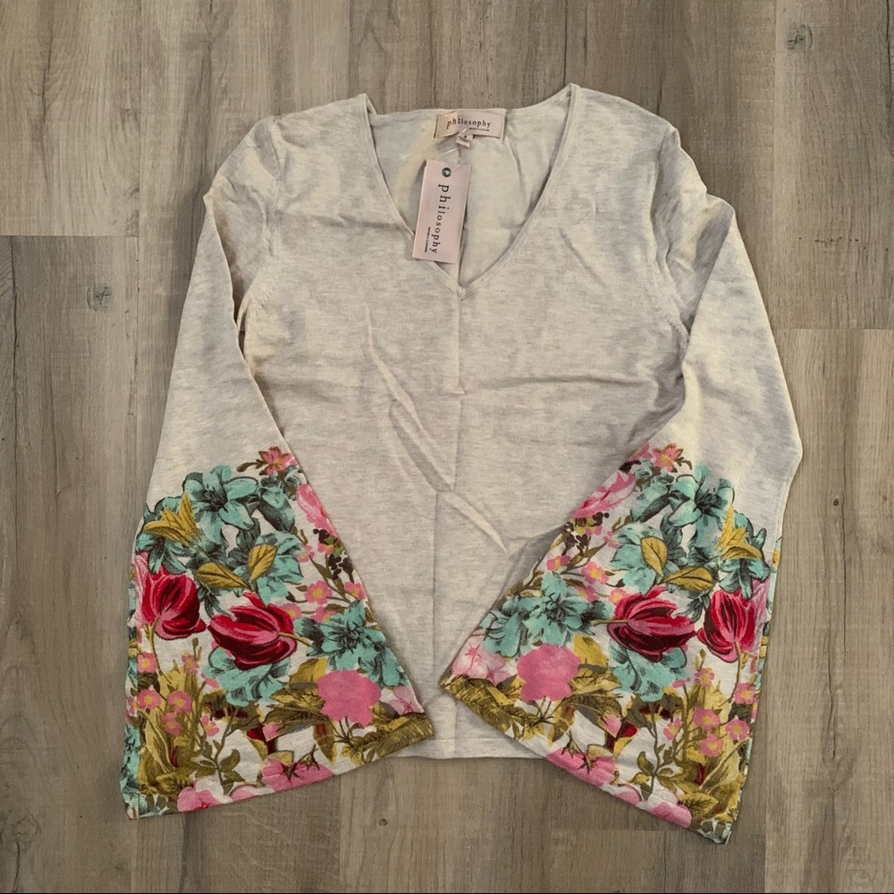 Philosohy Floral Sweater Size Small